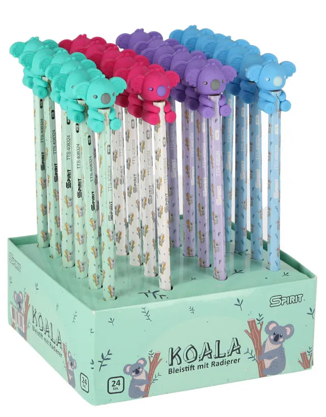 rheita-gataric-bleistift-hb-mit-koala-radierer-2-2-mm-24-st-ck-display image 1