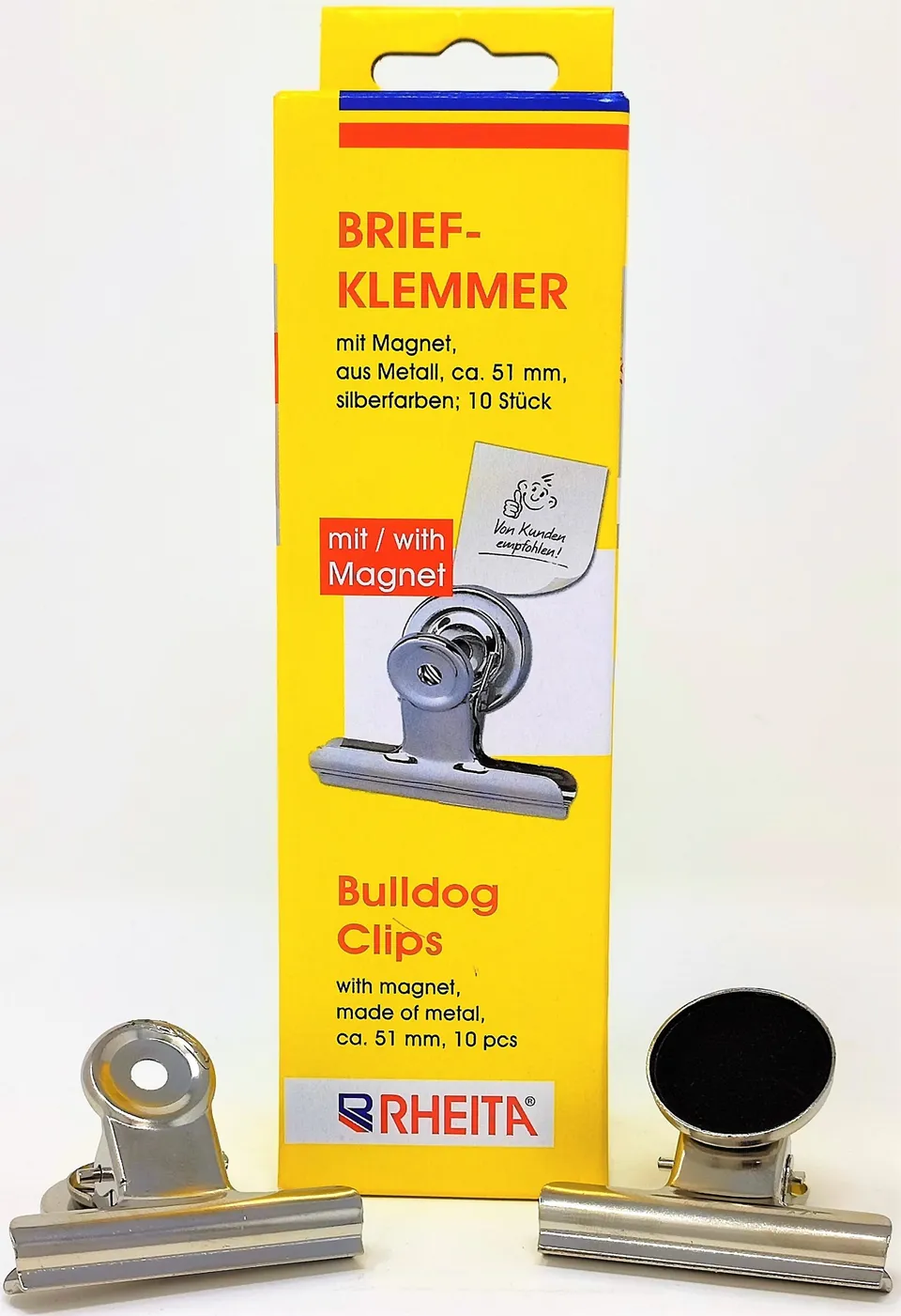 rheita-briefklemmer-metall-mit-magnet-silber-10-st-ck image 1