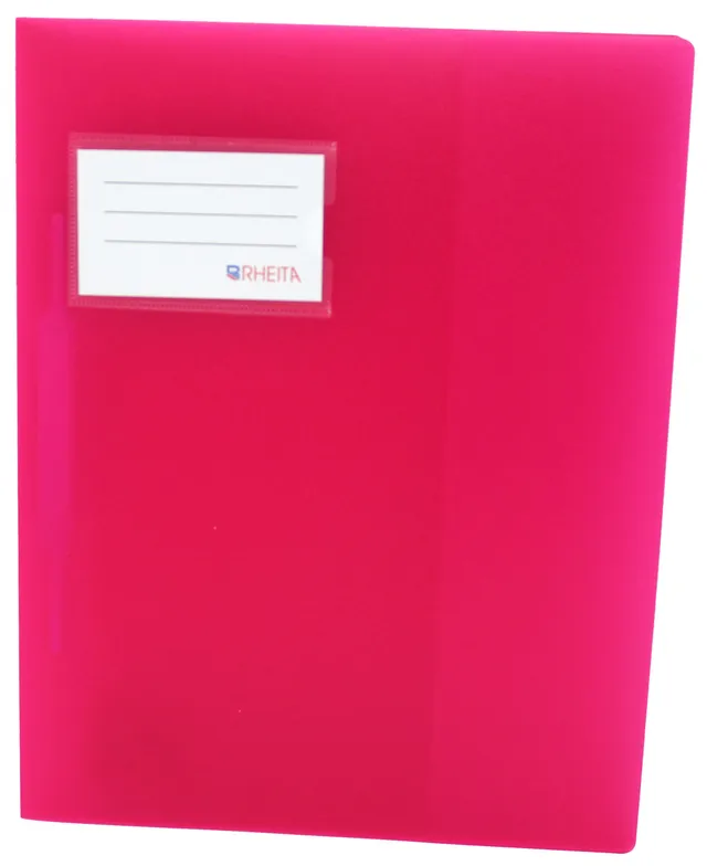 rheita-schnellhefter-pp-din-a4-pink-mit-beschriftungstasche image 1