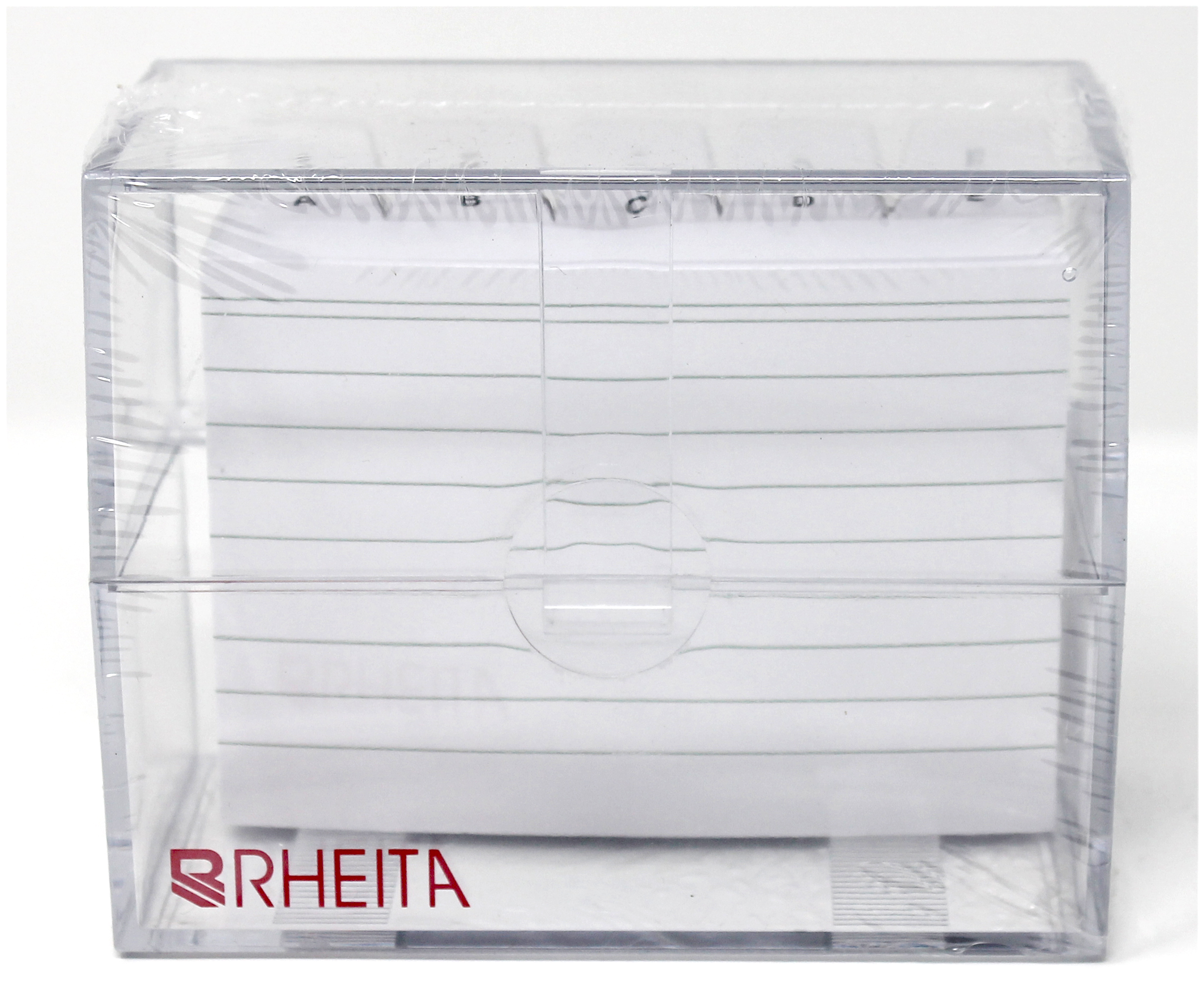rheita-karteikasten-din-a7-transparent-mit-register-a-z-100-karten-200-karten-ka image 1