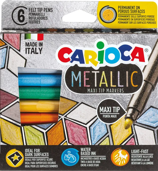 rheita-carioca-metallic-fasermaler-6-st-ck-wasserbasiert-lichtecht image 1