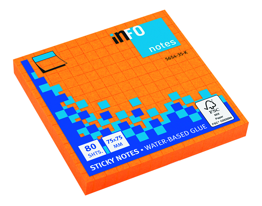 rheita-haftnotizen-75x75-mm-brilliantorange-kariert-12x80-blatt image 1