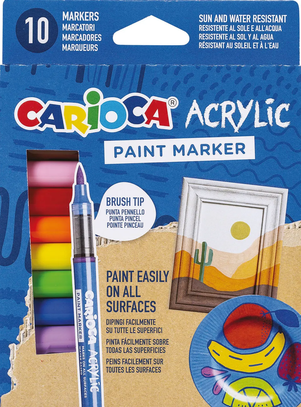 carioca-acrylic-marker-10er-set-pinselspitze-mehrfarbig image 1
