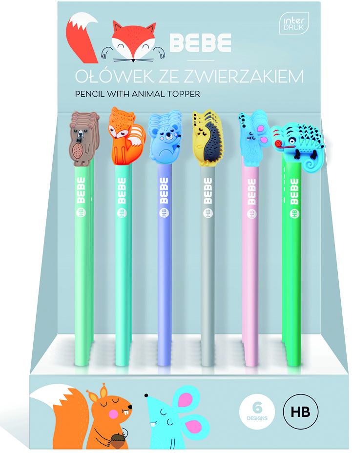 rheita-bebe-kids-bleistift-hb-tieraufsatz-36er-display image 1