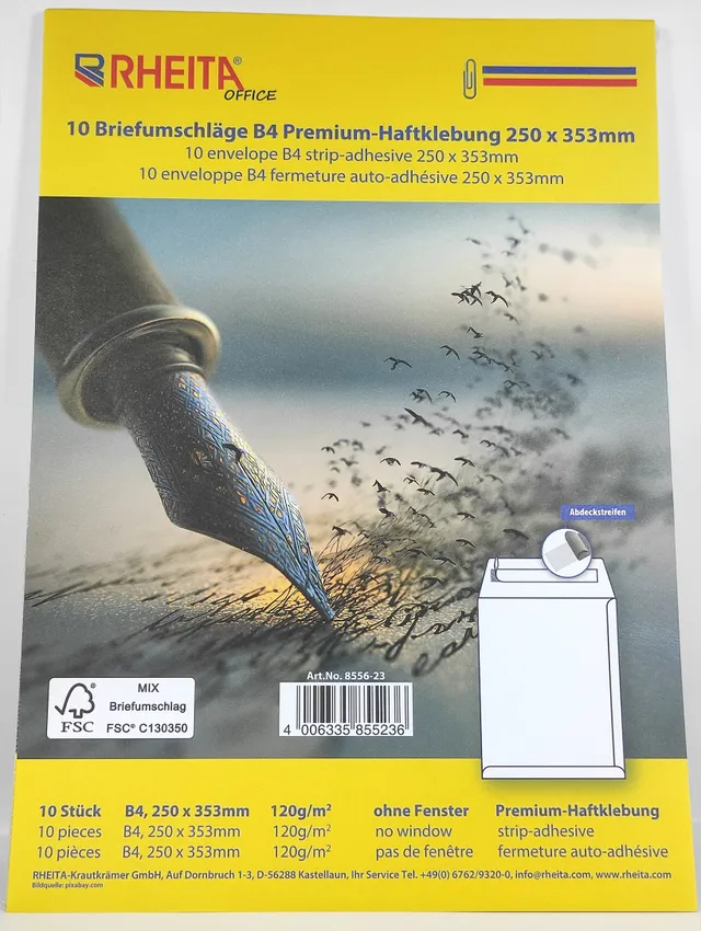 rheita-premium-briefumschlag-b4-250x353mm-wei-120g-10-st-ck image 1