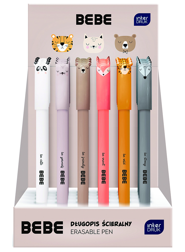interdruk-tintenroller-bebe-friends-0-5mm-radierbar-blau-24er-display image 1