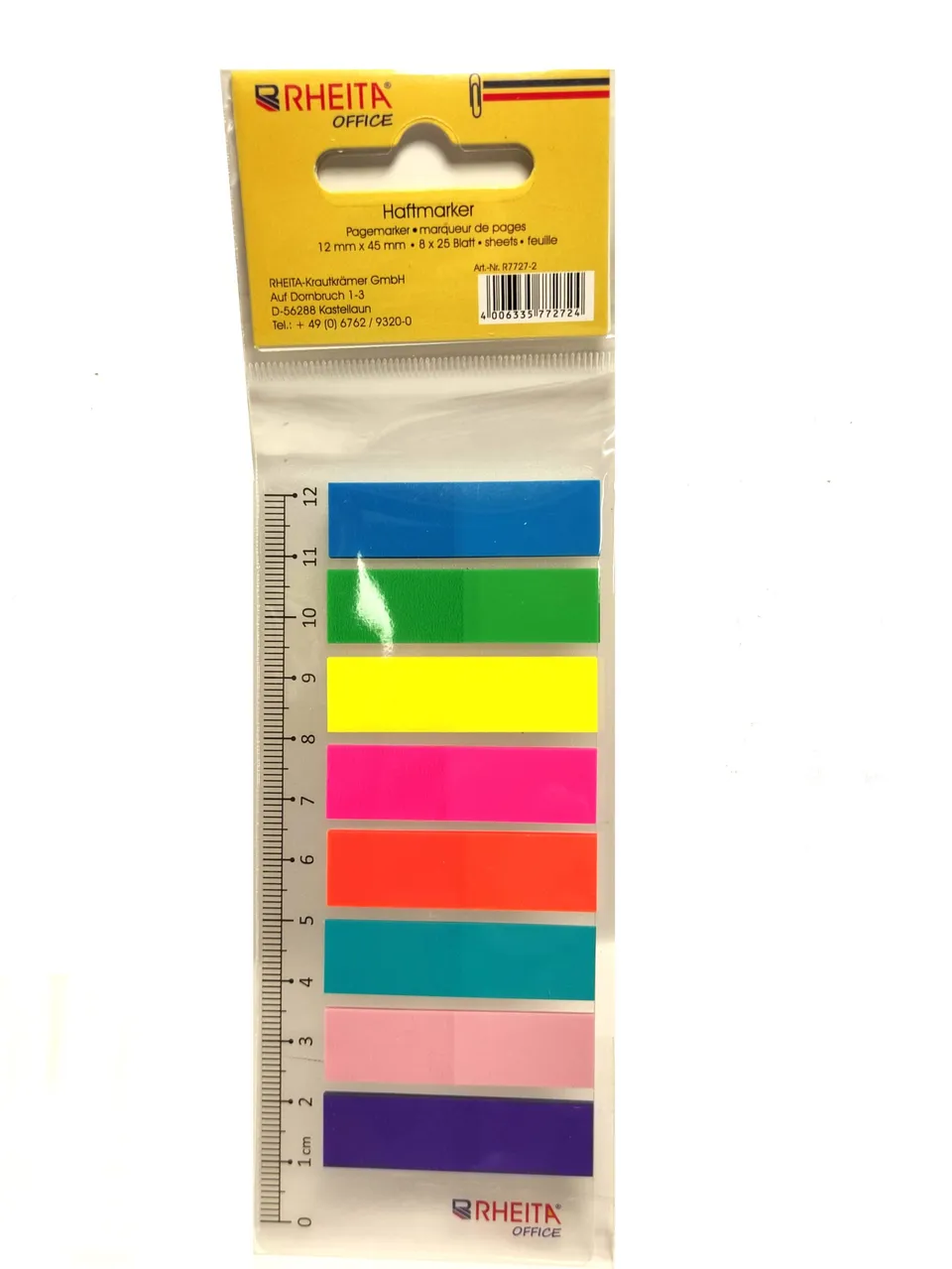 rheita-kunststoff-index-streifen-auf-lineal-12-x-45-mm-8-farben image 1