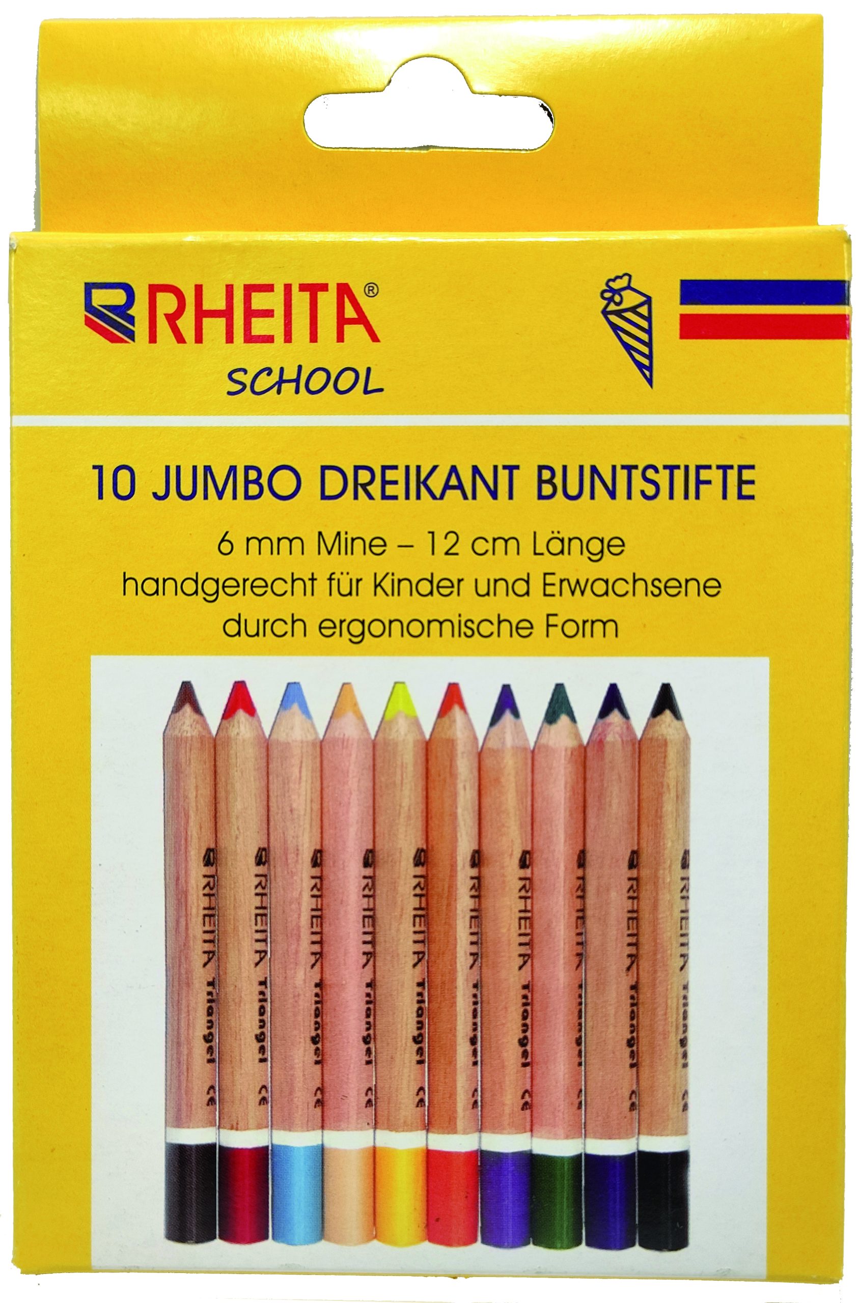 rheita-jumbo-buntstifte-kurz-12cm-10-st-ck-triagonal image 1
