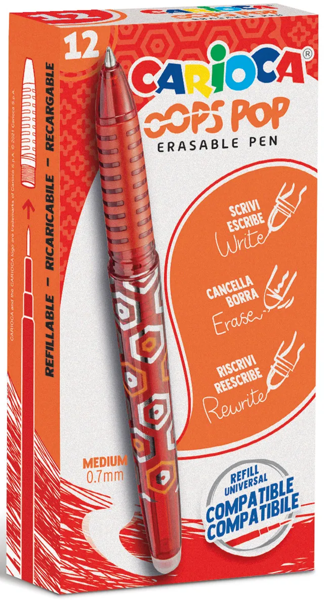 rheita-carioca-oops-pop-radierbarer-tintenroller-12-st-ck-rot-0-7-mm image 1