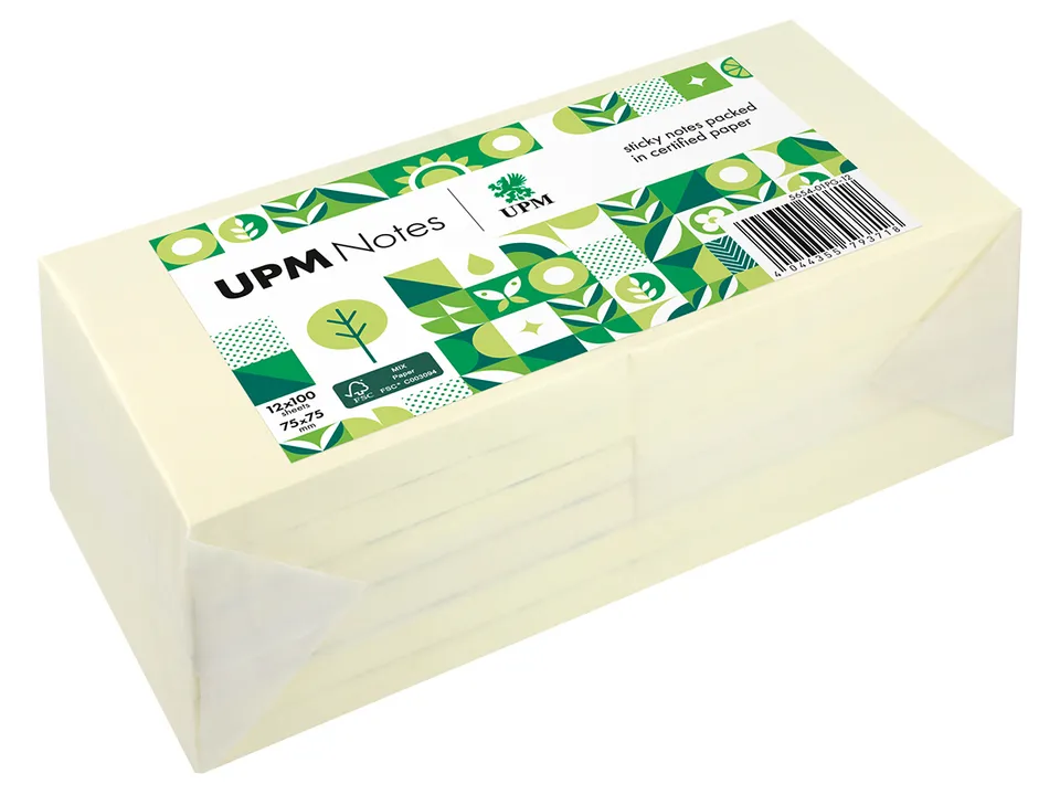 rheita-upm-notes-haftnotizen-gelb-75-x-75-mm-12-bl-cke-100-blatt image 1