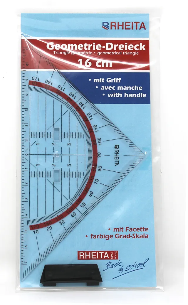 rheita-geodreieck-16-cm-transparent-aus-kunststoff-mit-griff image 1