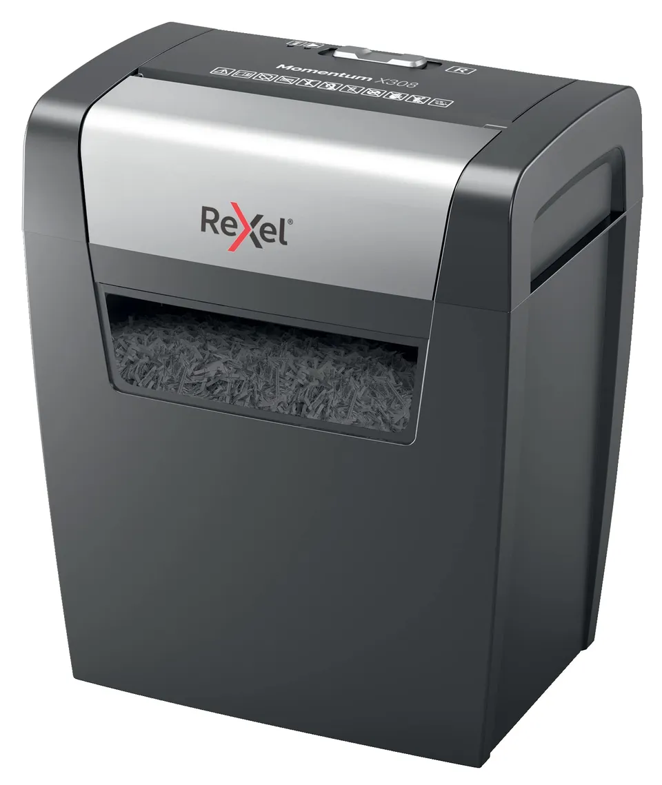 rexel-momentum-x308-aktenvernichter-partikelschnitt-p3-9-blatt image 1