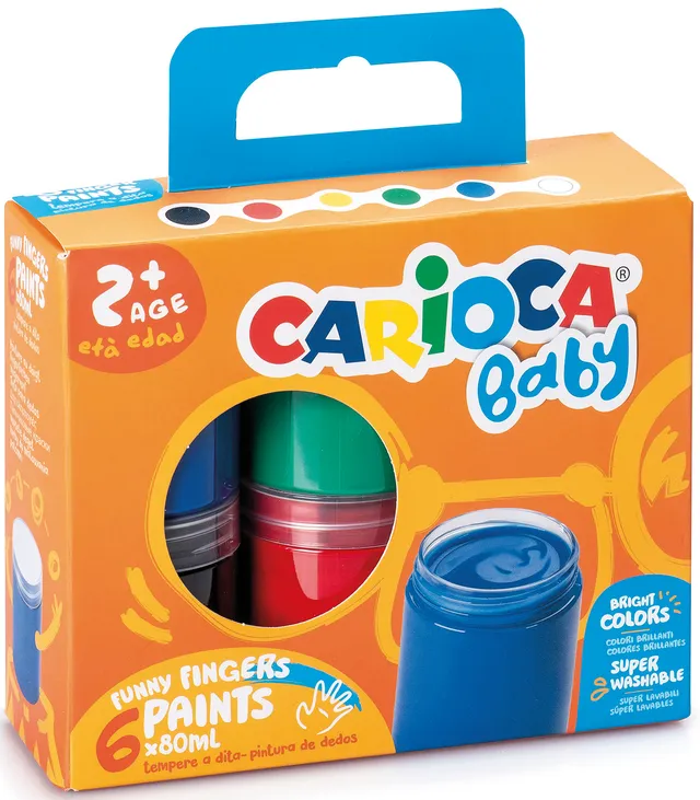 carioca-baby-fingermalfarben-6-x-80-ml-auswaschbar-ungiftig-ab-24-monate image 1