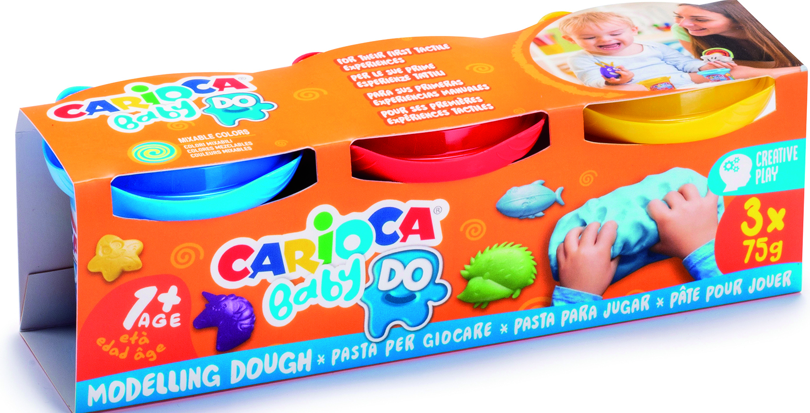 carioca-baby-dough-kinderknete-3-x-75-g-ab-12-monate image 1