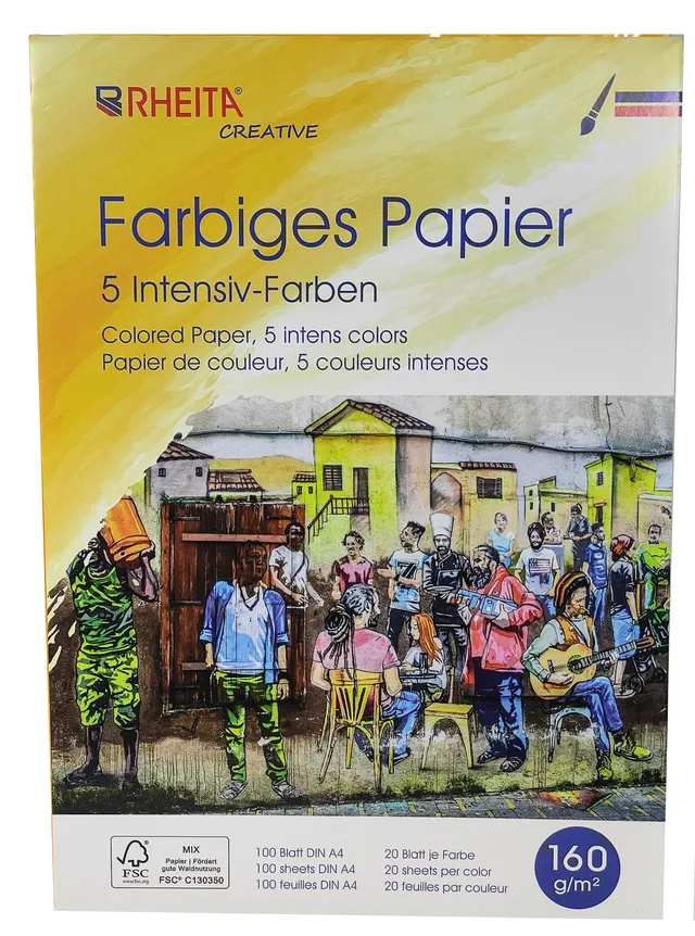 rheita-farbiges-universalpapier-a4-160g-m-100-blatt-in-5-intensivfarben image 1