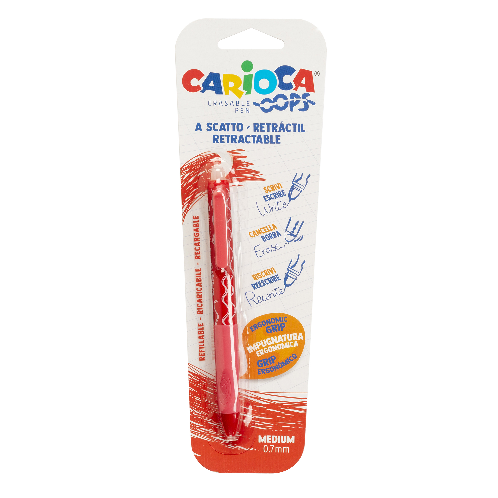 rheita-carioca-oops-klick-tintenroller-radierbar-rot-0-7mm image 1