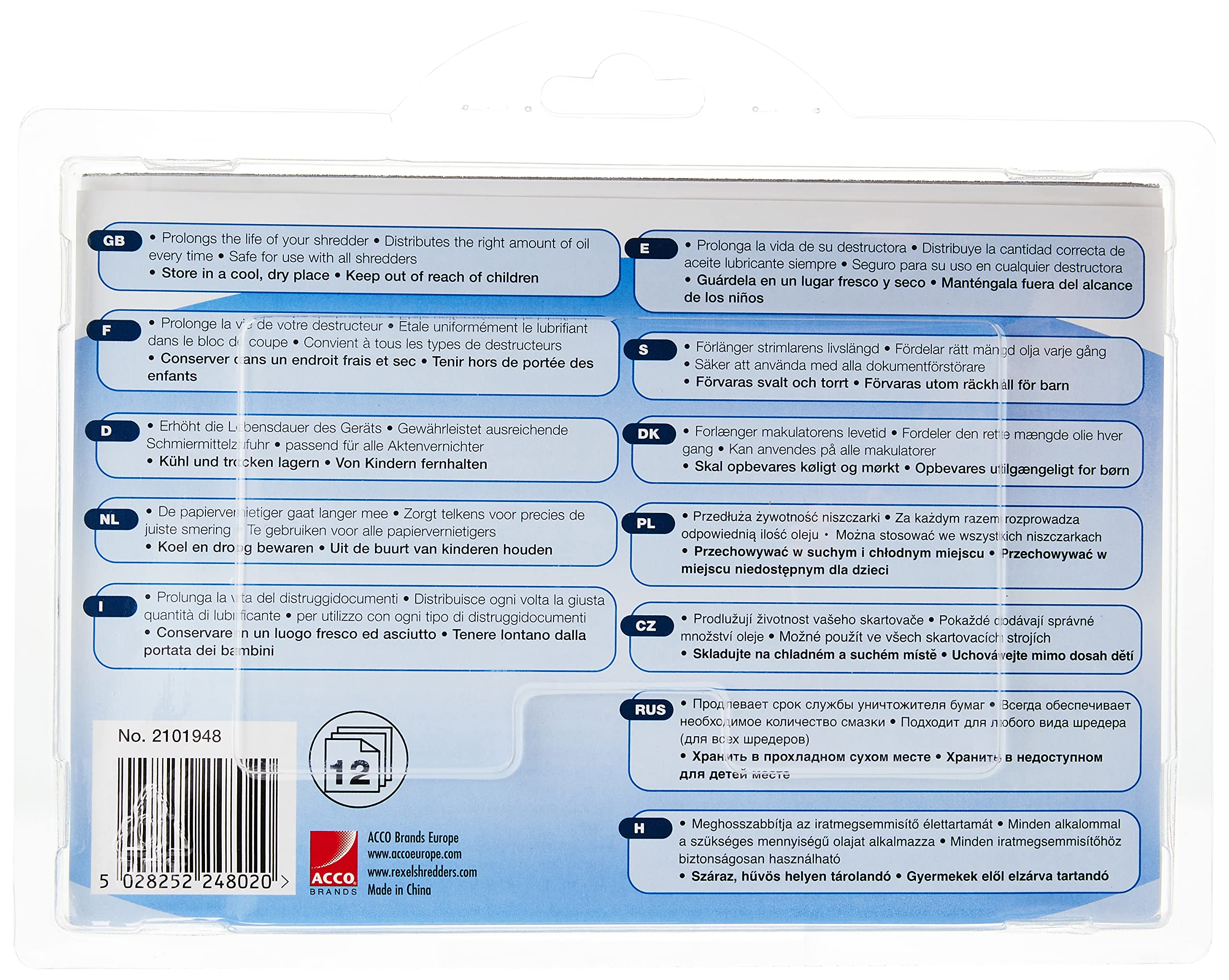 rexel-2101948-schmiermittelbl-tter-f-r-aktenvernichter-12-st-ck image 2