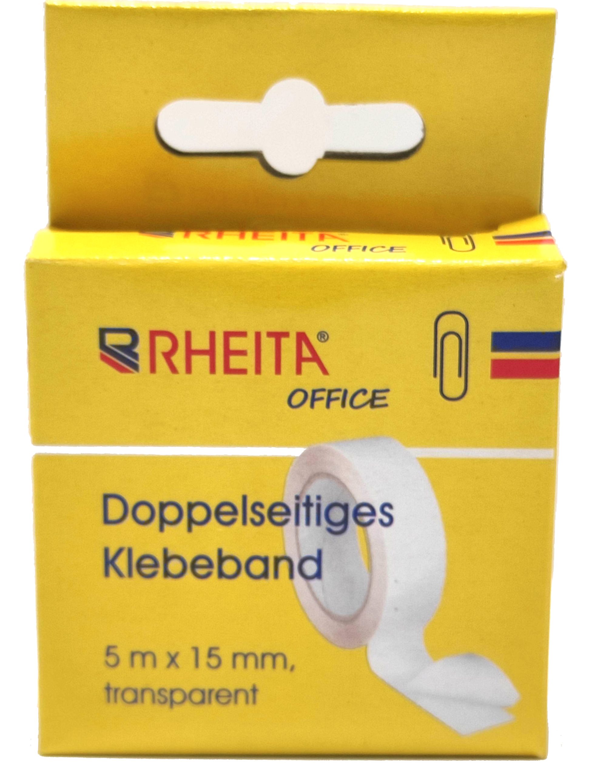 rheita-doppelseitiges-klebeband-5-m-x-15-mm-transparent image 2