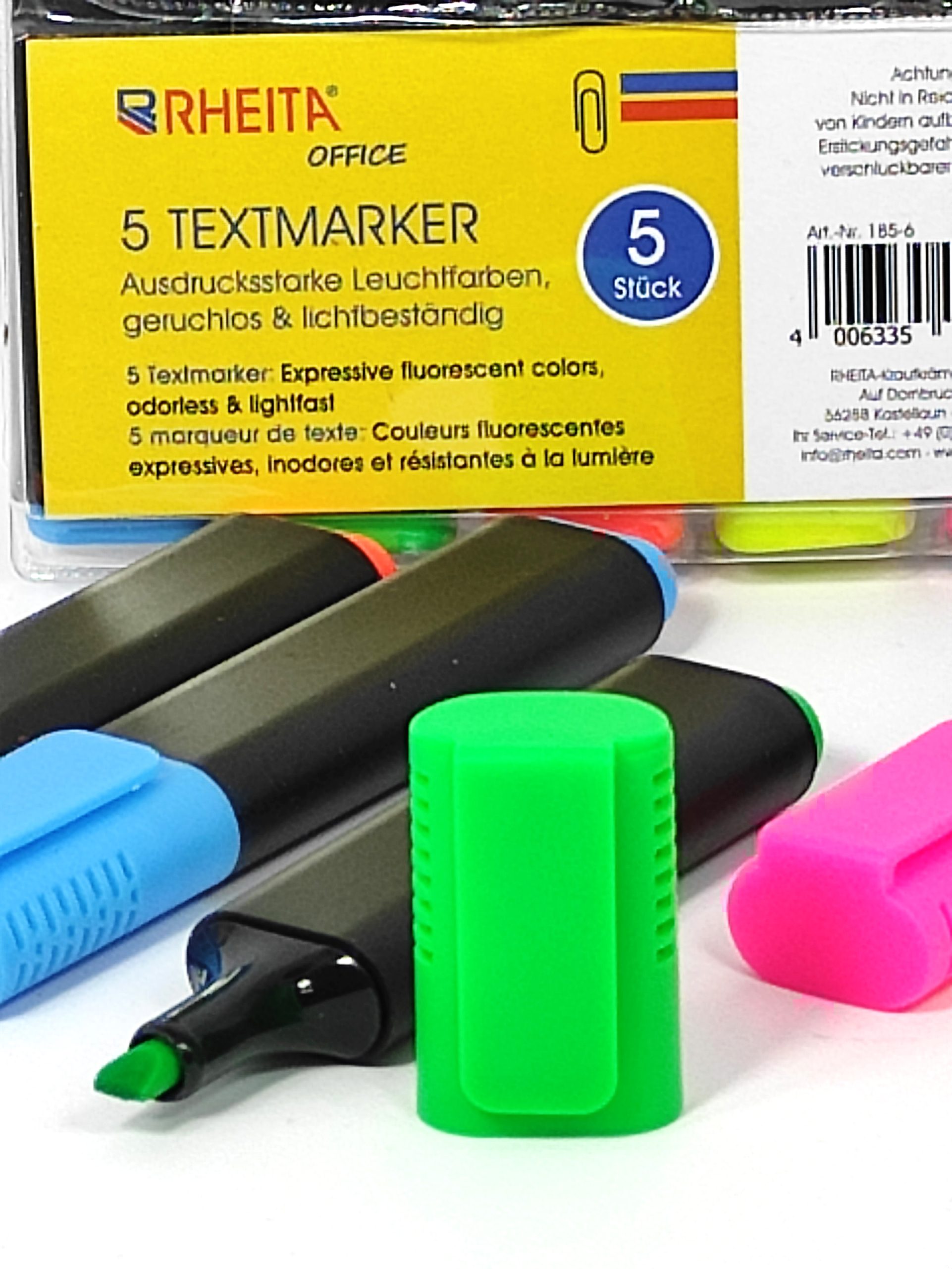 rheita-textmarker-set-keilspitze-5-farben-im-etui image 2