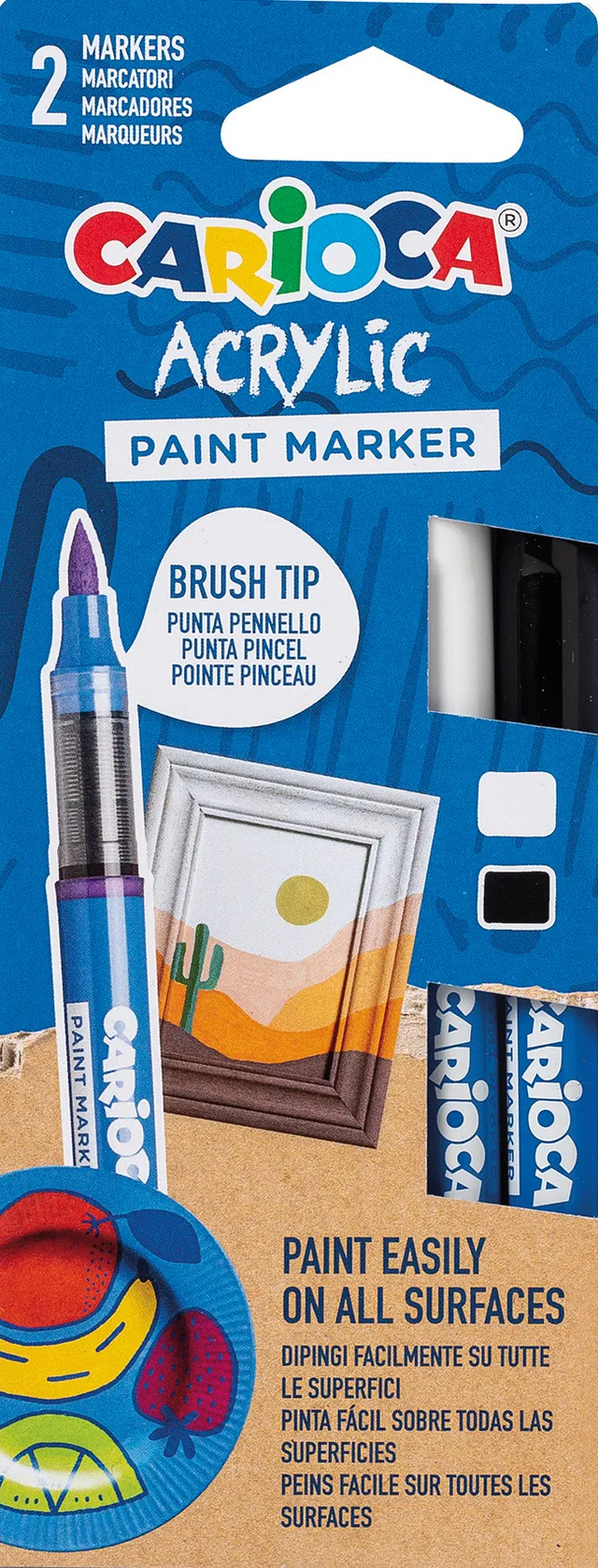 carioca-acrylic-marker-mit-pinsel-spitze-2er-set-schwarz-wei image 1