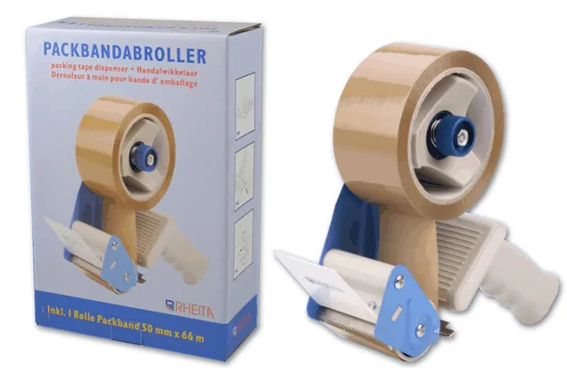 rheita-abroller-f-r-packb-nder-metall-inkl-1-rolle-packband-braun-50-mm-x-66-m image 1
