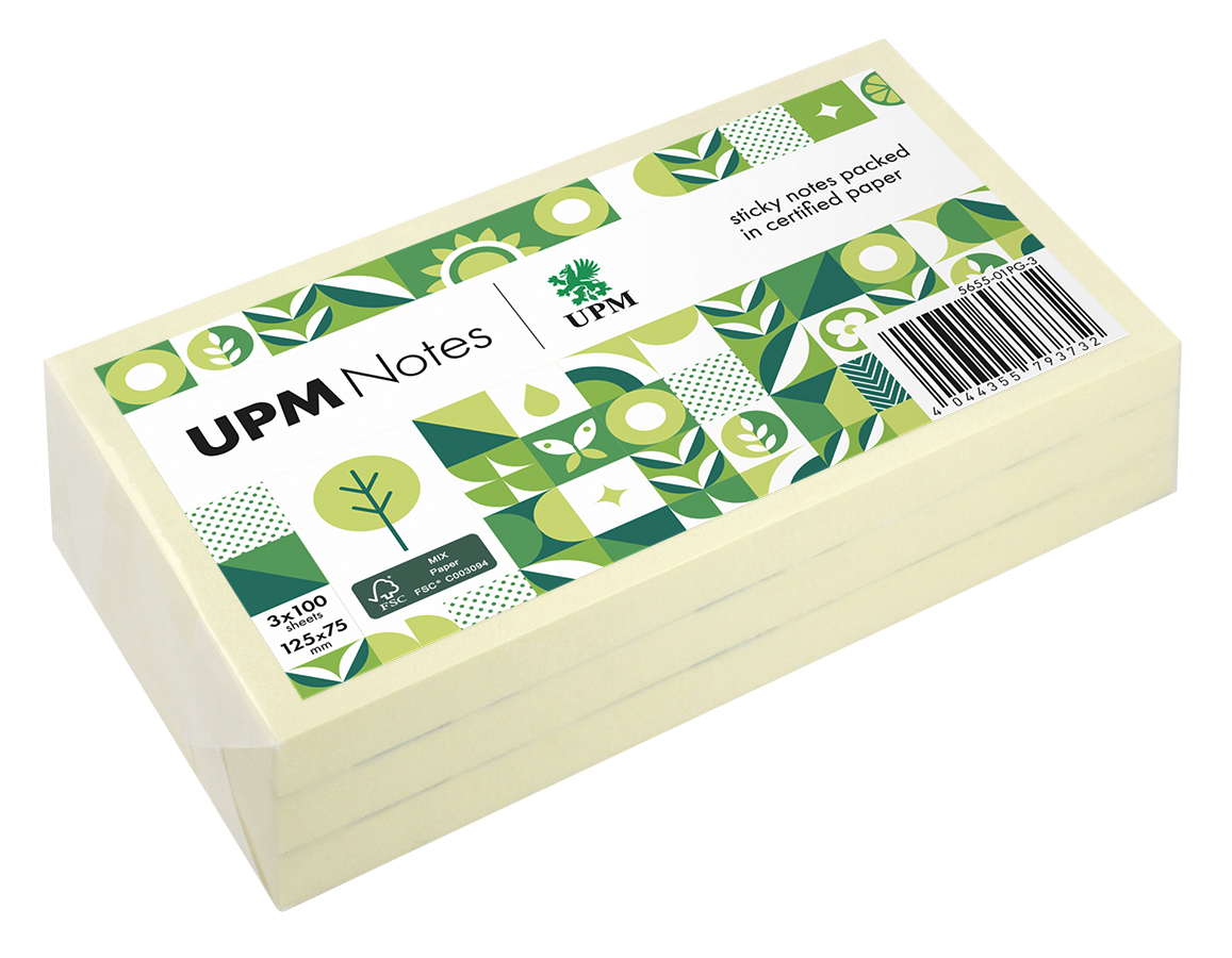 rheita-upm-notes-haftnotizen-gelb-125x75-mm-3x-100-blatt image 1