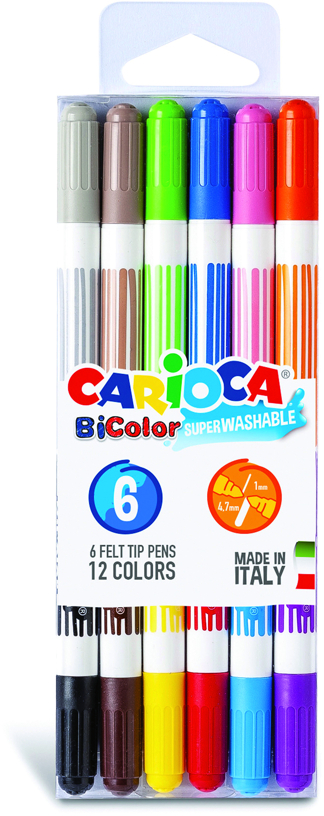 carioca-bi-color-fasermaler-6-st-ck-4-7-mm-spitze-2-farben-pro-stift image 1