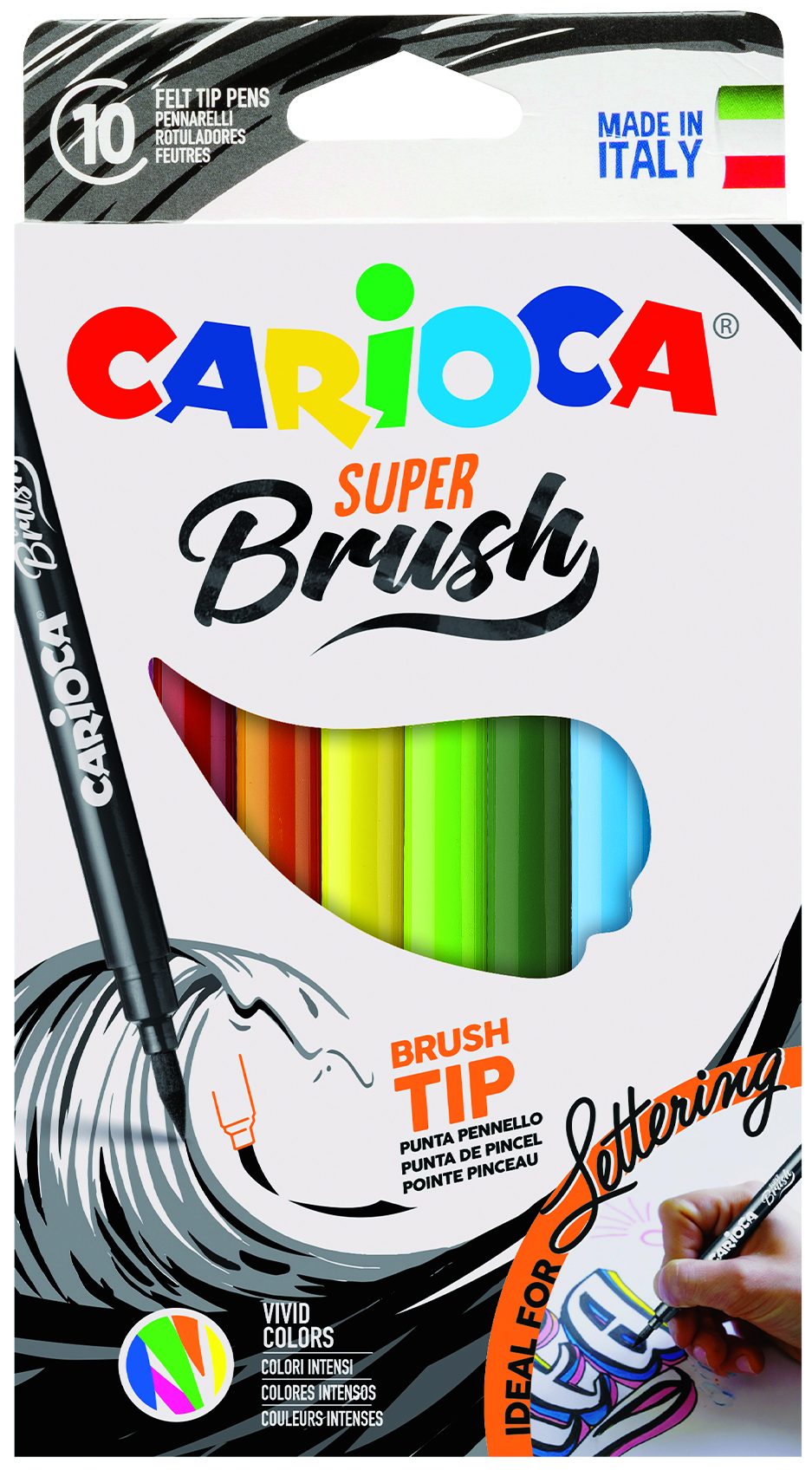 carioca-super-brush-fasermaler-10-st-ck-mehrfarbig-mit-pinselspitze image 1