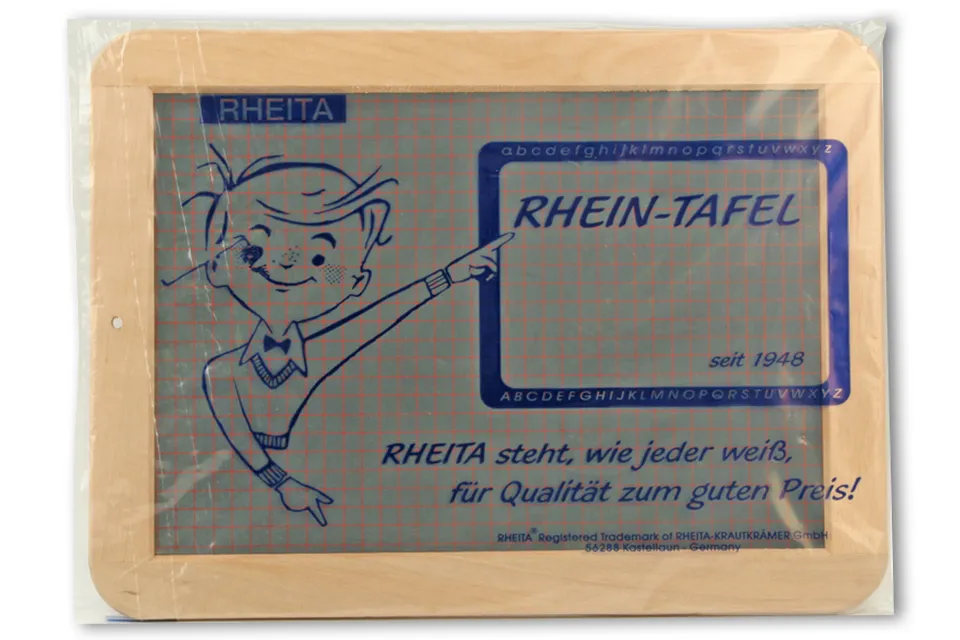 rheita-schiefertafel-standard-naturholzrahmen-liniert-kariert-29-7-x-21-8-cm image 1