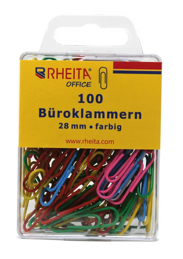 rheita-briefklammern-28-mm-farbig-sortiert-100-st-ck-in-klarsichtbox image 1
