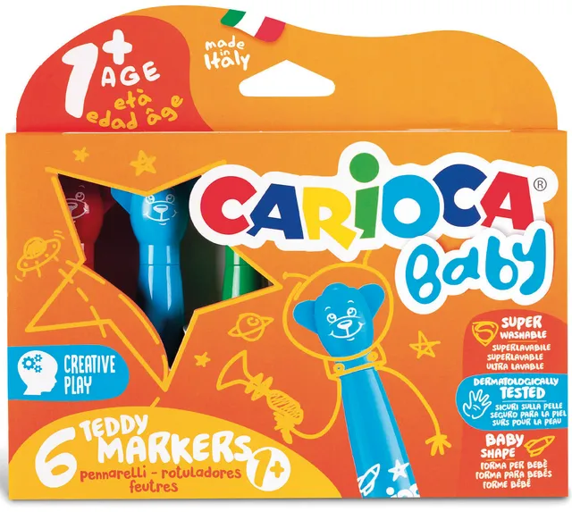 carioca-baby-teddy-fasermaler-6-st-ck-ab-12-monate-auswaschbar image 1