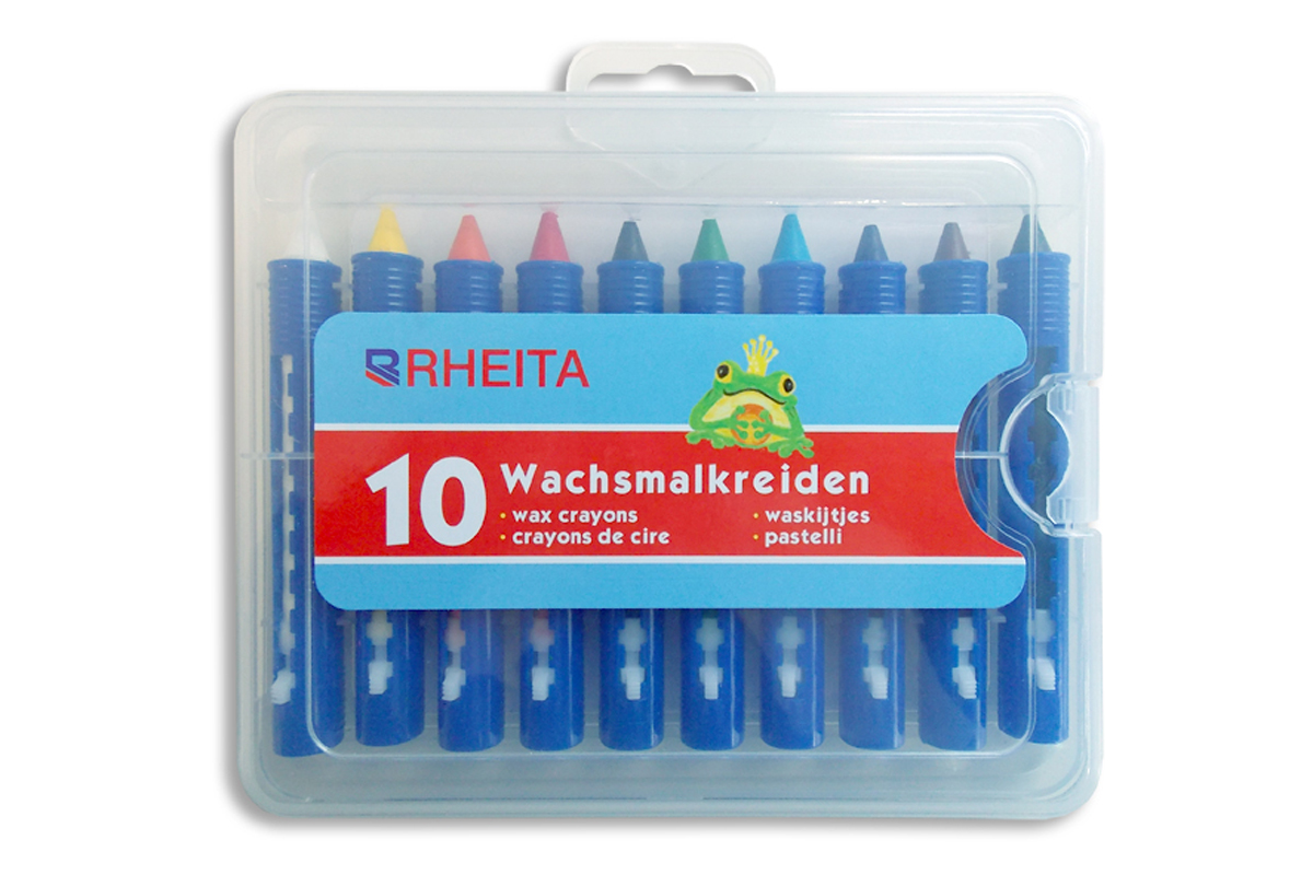 rheita-wachsmalkreiden-wasserfest-in-blauer-schiebeh-lse-10-st-ck-im-kunststoffe image 1