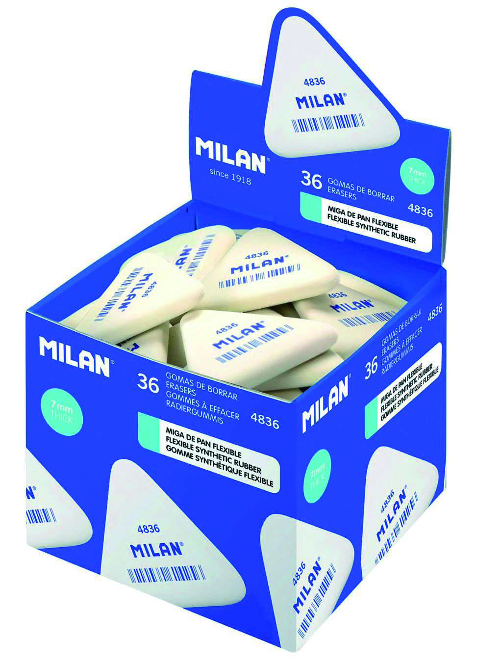 milan-flexibler-dreieckiger-radiergummi-5-x-4-4-x-0-7-cm-wei image 1