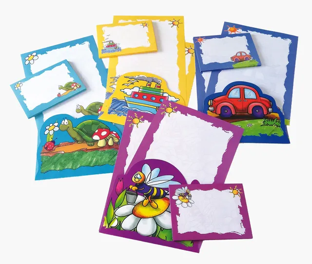 rheita-briefpapier-mit-kindermotiven-90g-m-10-b-gen-8-umschl-ge image 1
