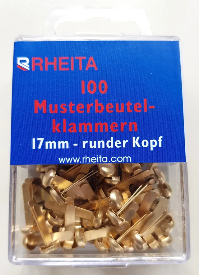 rheita-musterbeutelklammern-17-mm-messing-100-st-ck-box image 1