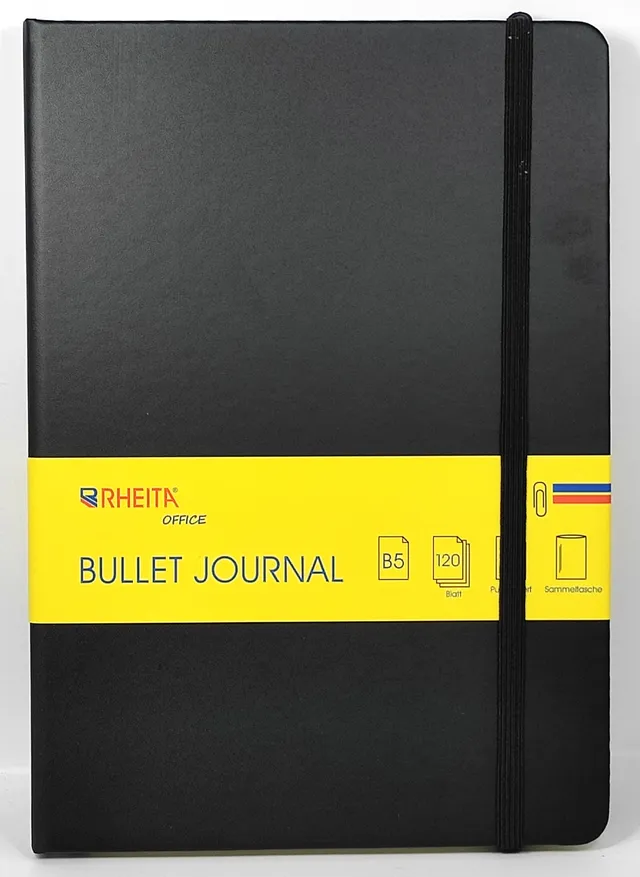rheita-bullet-journal-b5-notizbuch-dots-120-blatt-schwarz image 1