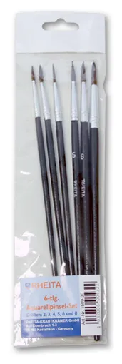 rheita-aquarellpinsel-set-6-teilig-gr-2-8-naturhaar-schwarz image 1
