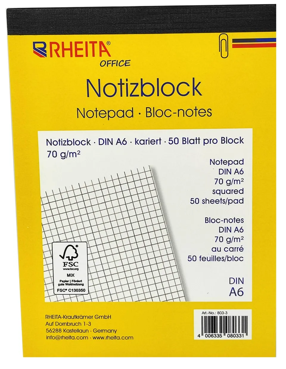 rheita-notizbl-cke-a6-kariert-4er-pack-50-blatt-fsc image 1