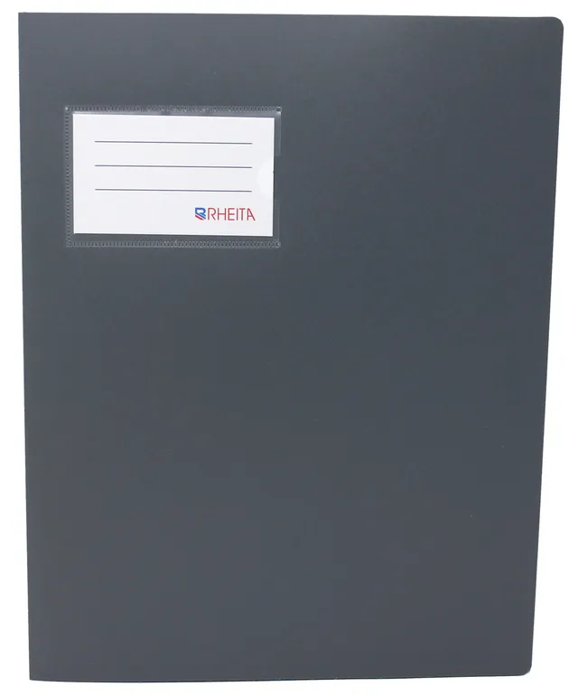 rheita-schnellhefter-a4-pp-mit-beschriftungstasche-grau image 1