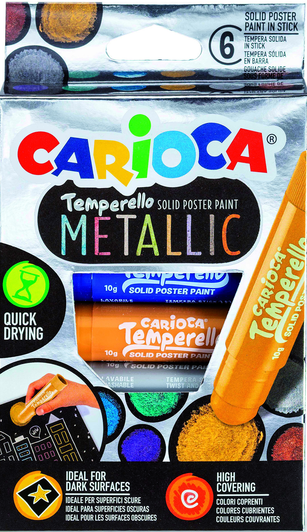 carioca-temperello-metallic-l-kreiden-6-st-ck-f-r-schwarze-untergr-nde image 1