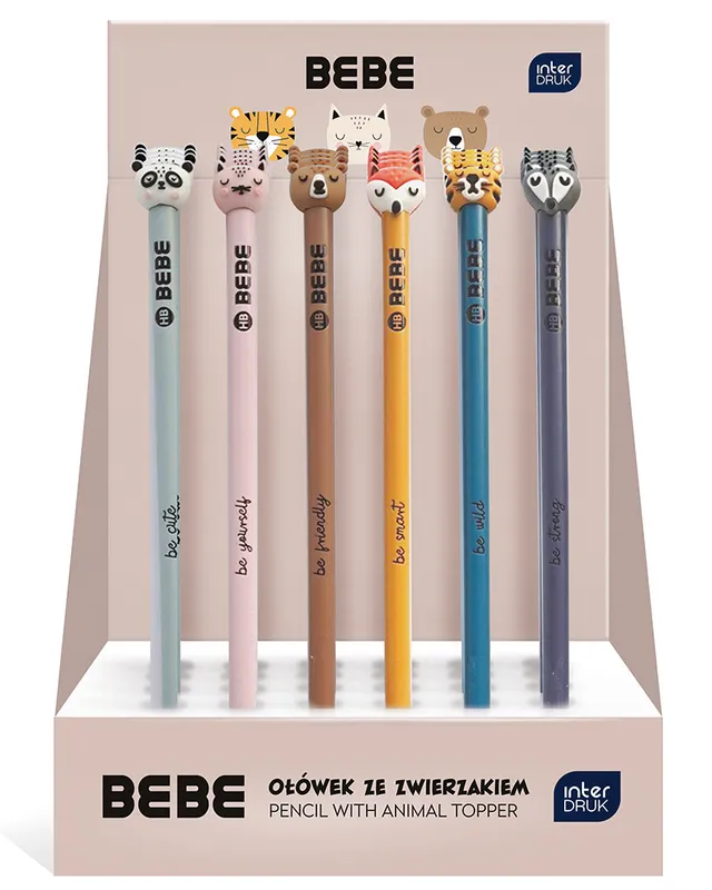 rheita-interdruk-bebe-friends-bleistift-hb-mit-tieraufsatz image 1