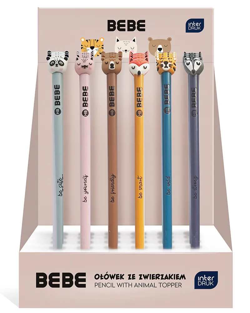 rheita-interdruk-bebe-friends-bleistift-hb-mit-tieraufsatz image 1