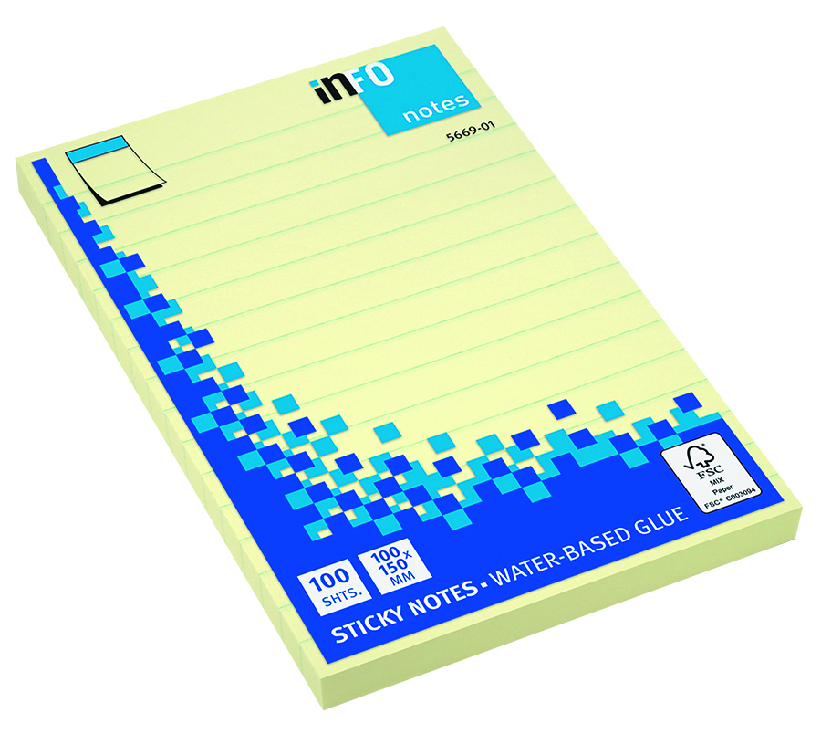 rheita-haftnotizen-liniert-gelb-100x150-mm-100-blatt image 1