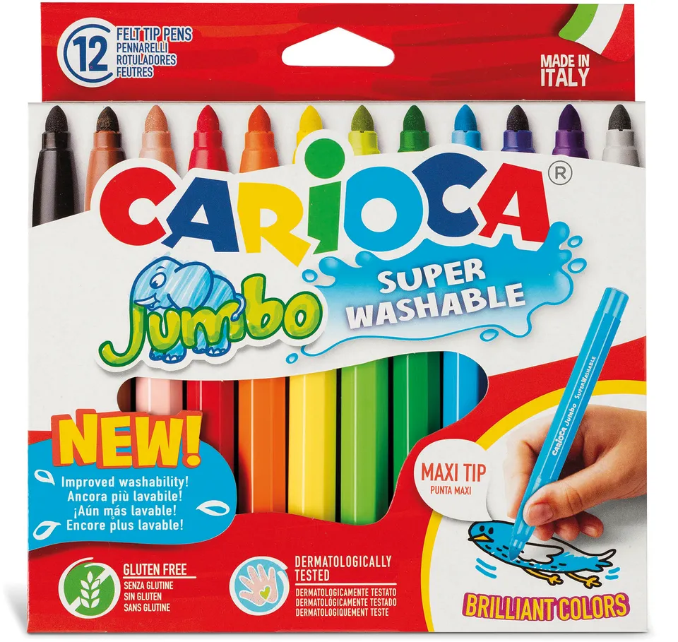 carioca-jumbo-fasermaler-12-st-ck-6-mm-spitze-mehrfarbig image 1