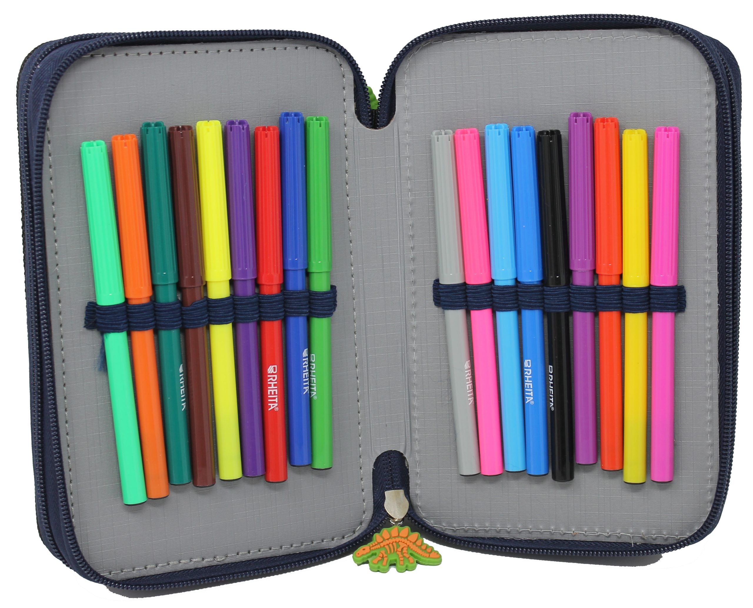 rheita-tripledecker-sch-leretui-52-teilig-motiv-dino-blau-gr-n image 3
