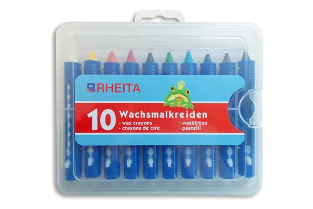 rheita-wachsmalkreiden-wasserfest-in-blauer-schiebeh-lse-10-st-ck-im-kunststoffe image 1