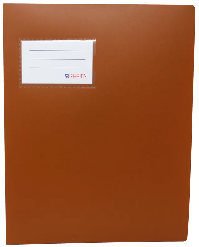 rheita-schnellhefter-pp-din-a4-braun-mit-beschriftungstasche image 1