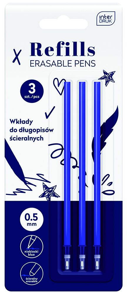 interdruk-ersatzminen-radierbar-blau-0-5-mm-3er-blister image 1