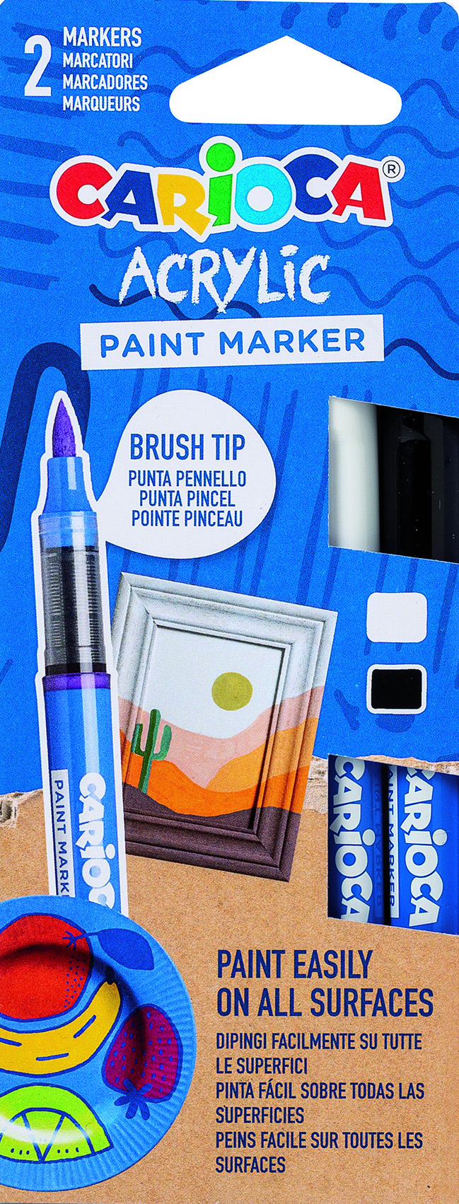 carioca-acrylic-marker-mit-pinsel-spitze-2er-set-schwarz-wei image 1