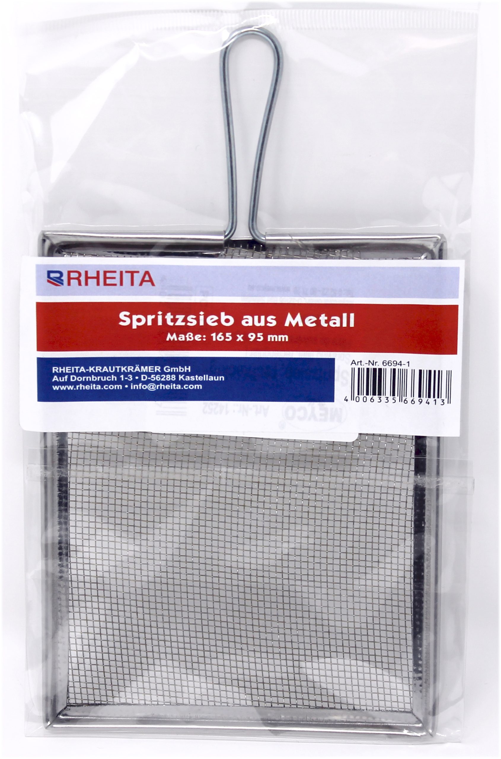 rheita-spritzsieb-metall-eckig-silber-16-5-x-9-5-cm image 1